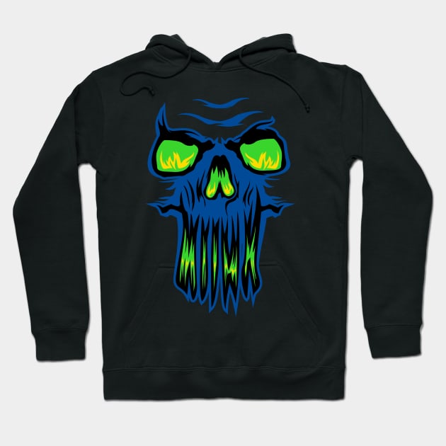 Creepy Skull Face Hoodie by MerchFrontier